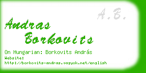 andras borkovits business card
