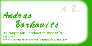 andras borkovits business card